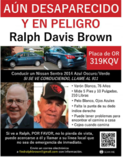 Póster Ralph Brown desaparecido